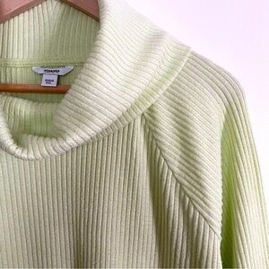 Sonoma Lime Green Soft Ribbed Cowl Neck Sweater Size XXL